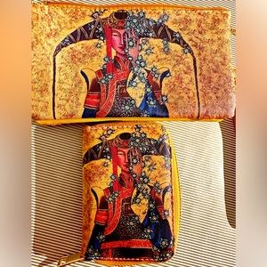 Matching Mini bag/clutch with card valet and silk scarf